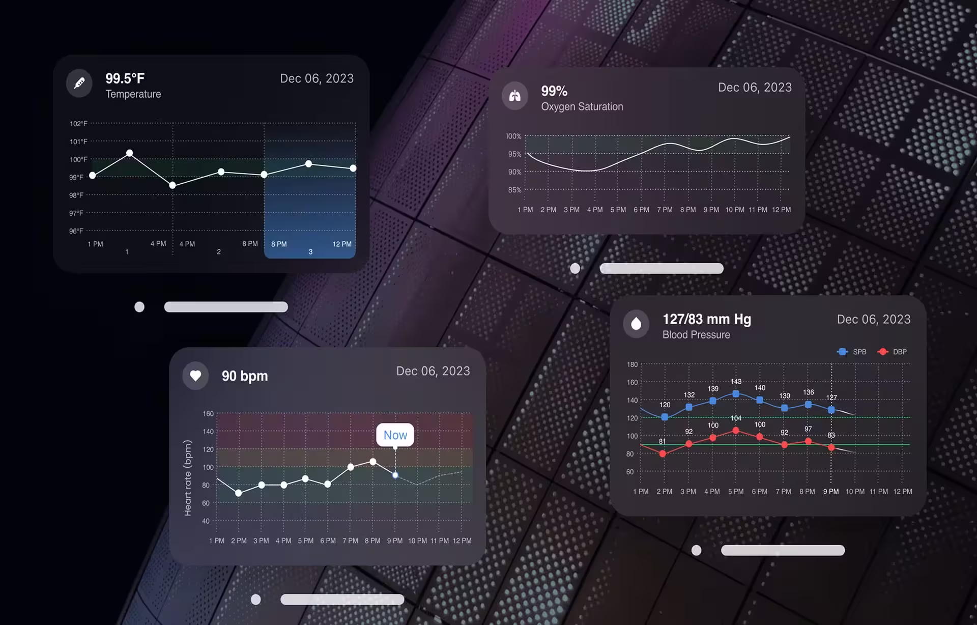 Healthcare app UI/UX design work covering EHR interfaces, clinical dashboards, and medical imaging, Fuselab Creative, 2026