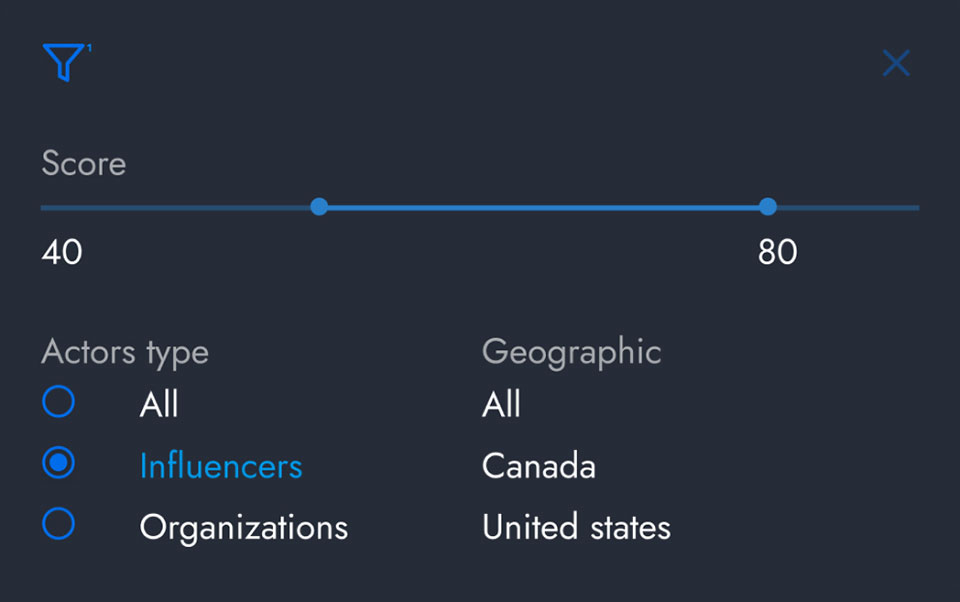 Handshake dashboard filter