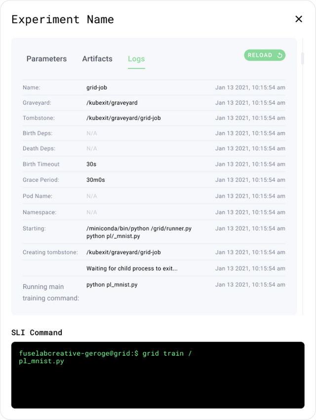Grid.ai / Lightning AI Machine Learning Dashboard Design
