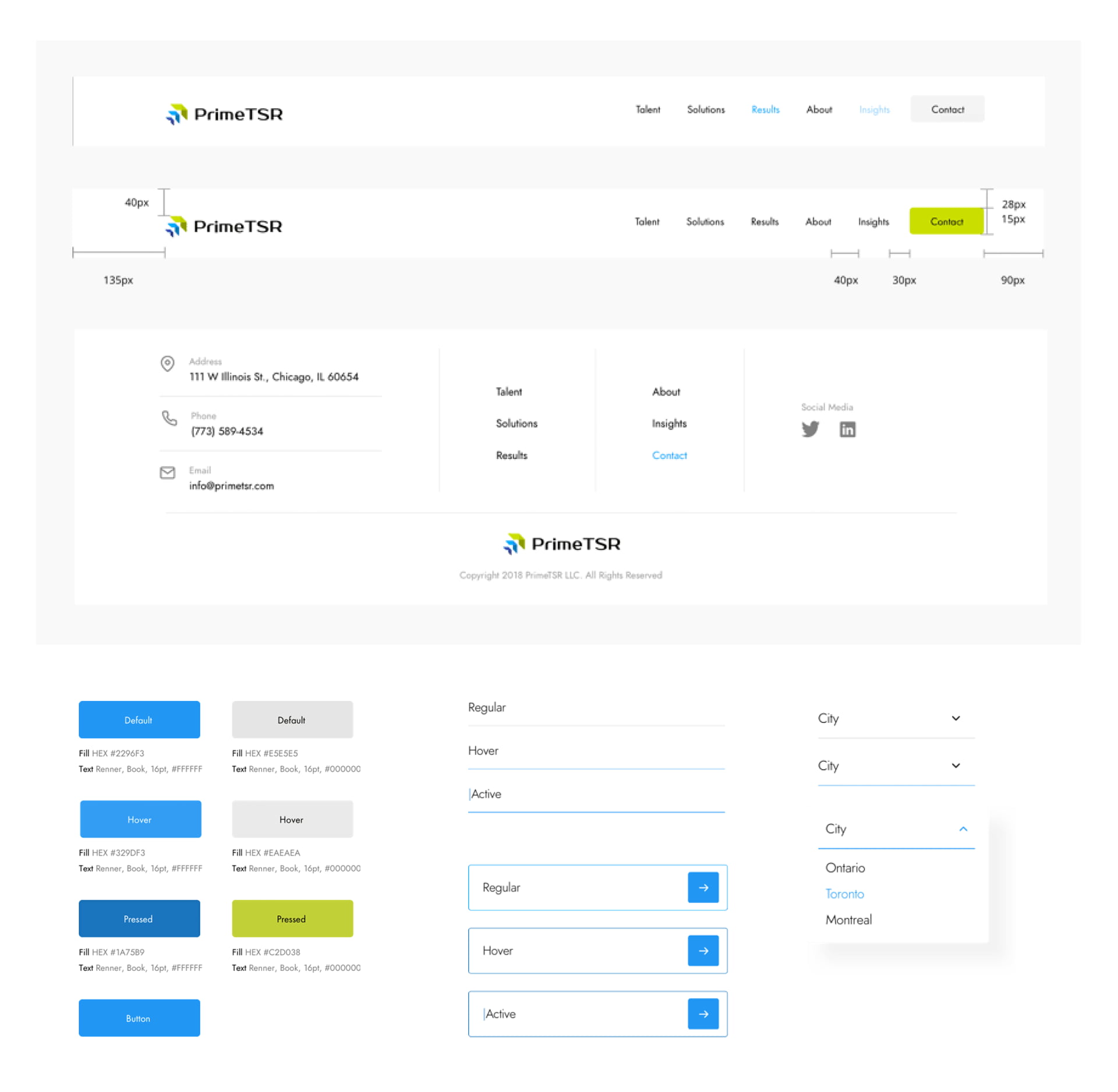 Prime TSR UI Elements