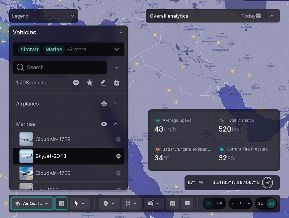Sea and Air Navigation Radar Customizable Weather Settings