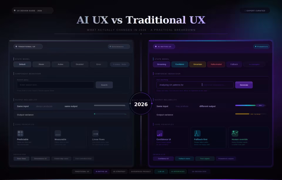 AI UX vs traditional UX and what actually changes in 2026