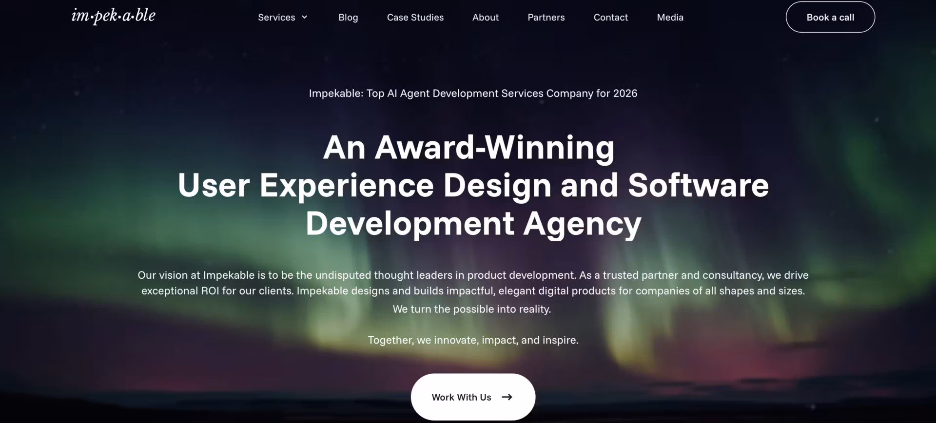 Impekable agency website homepage, San Jose design and engineering firm