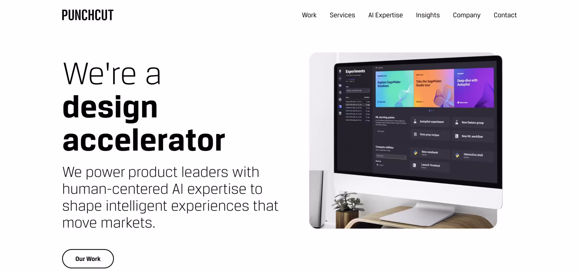 Punchcut agency website homepage, San Francisco product strategy and emerging-technology design